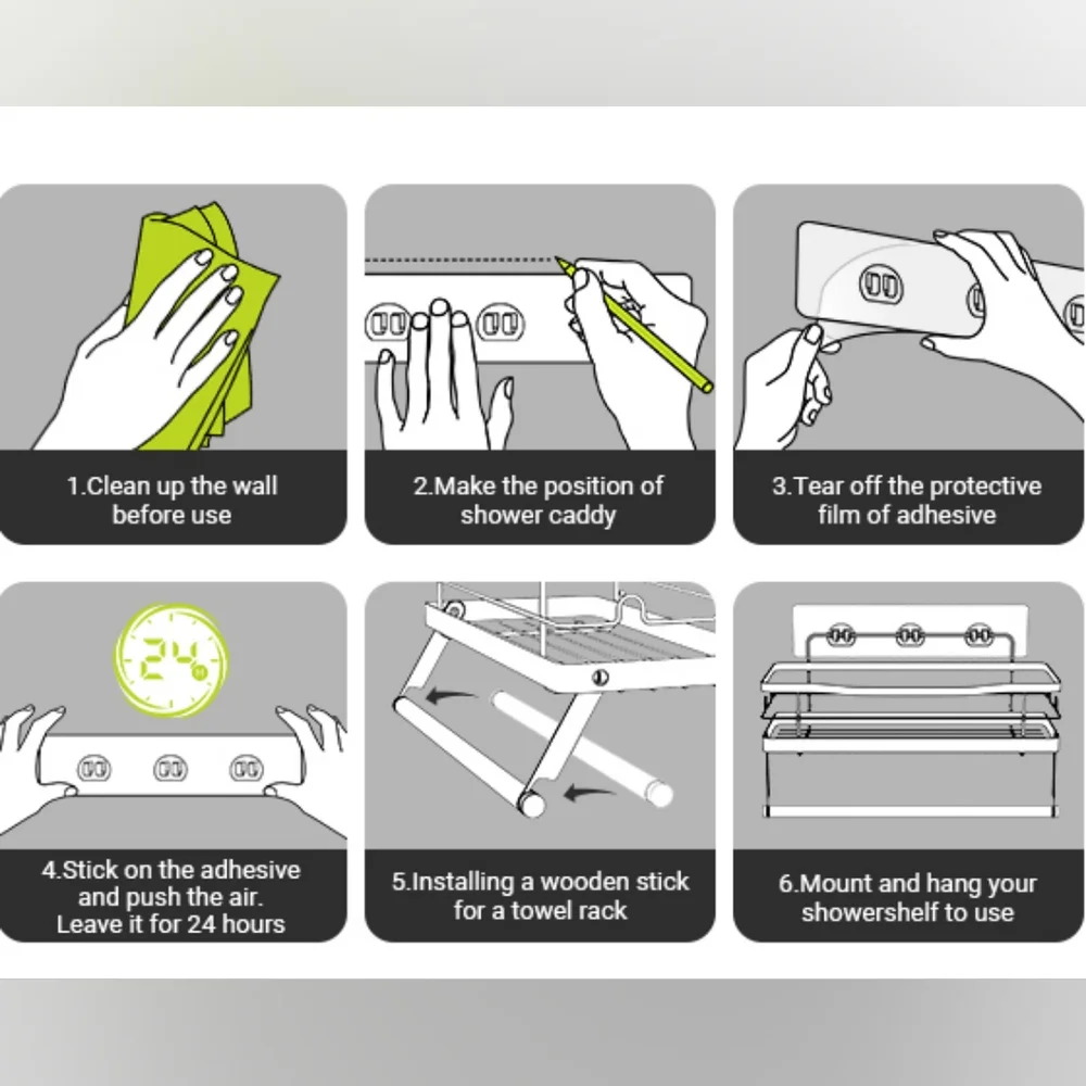 Multi-Purpose Rack - Shower Caddy/Kitchen Spice Rack + Towel Holder - Picture 11 of 11